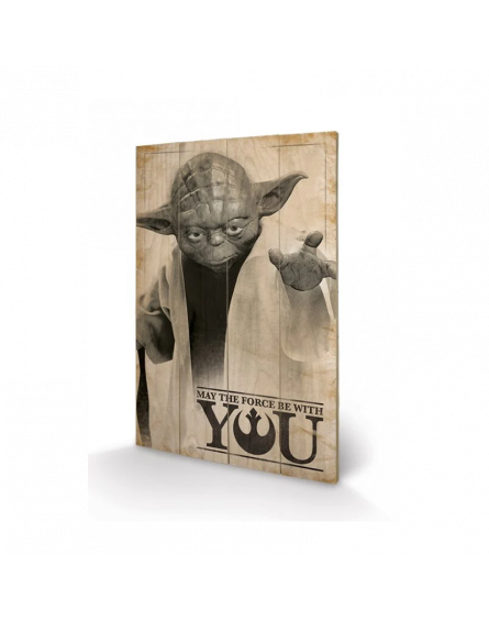 STAR WARS - May the Force Be with You - Impression sur bois 40x59cm