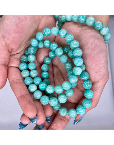 Bracelets en cristal d'amazonite (10 mm)