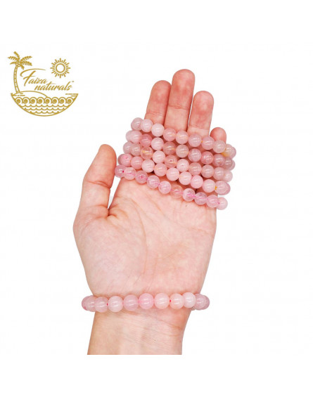 Bracelets en cristal de quartz rose