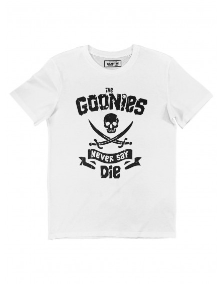 T-shirt Goonies Never Say Die - Tee Film The Goonies Blanc GRAFITEE