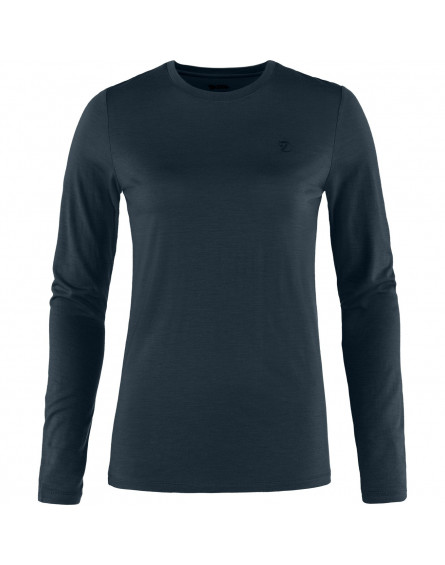 T-shirt Femme Abisko Wool Manches Longues Mérinos 555/Dark Navy FJÄLLRÄVEN