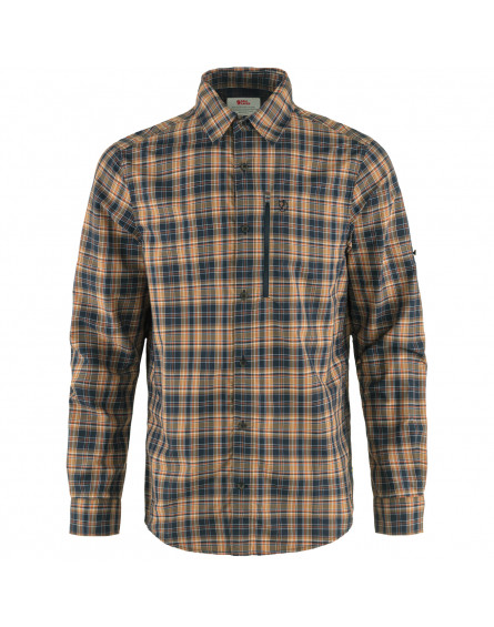 Chemise Homme Manches Longues Abisko Hike 555-232 Dark Navy BuckWheat Brown FJÄLLJÄVEN