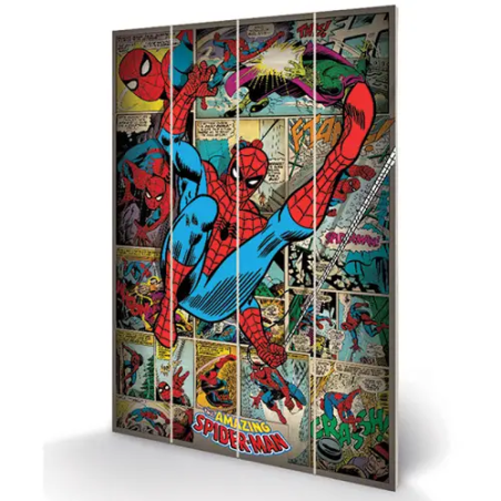 MARVEL COMICS - Spider-Man Retro - Impression sur bois 40x59cm