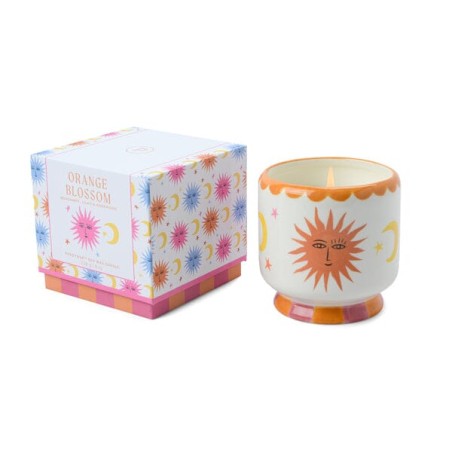 Bougie Adopo 8 oz./226g Sun Ceramic W/ Warning Label & Dustcover - Orange Blossom Boxed PADDYWAX