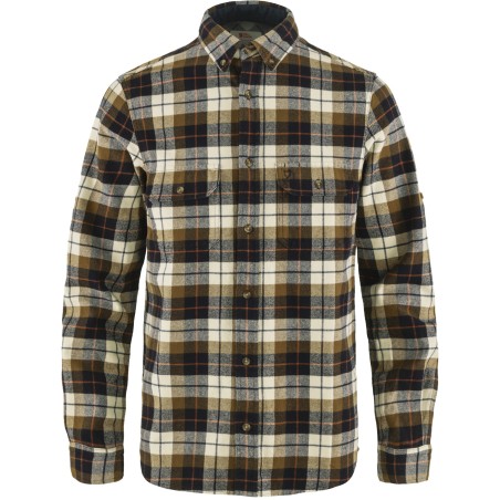 Chemise Homme Singi Heavy Flannel 113-555/Chalk White-Dark Navy FJÄLLRÄVEN