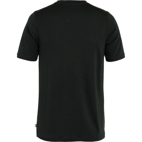 T-Shirt Mérinos Homme Abisko Wool Logo 550/Black FJÄLLRÄVEN