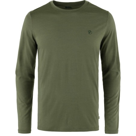 T-Shirt Mérinos Homme Abisko Wool LS 625/Laurel Green FJÄLLRÄVEN