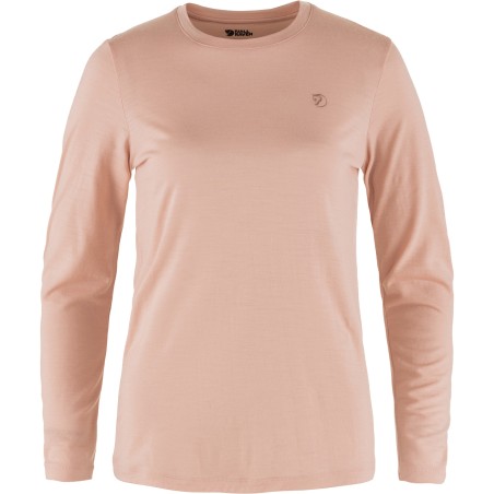 T-shirt Femme Abisko Manches Longues Mérinos 302/Chalk Rose FJÄLLRÄVEN