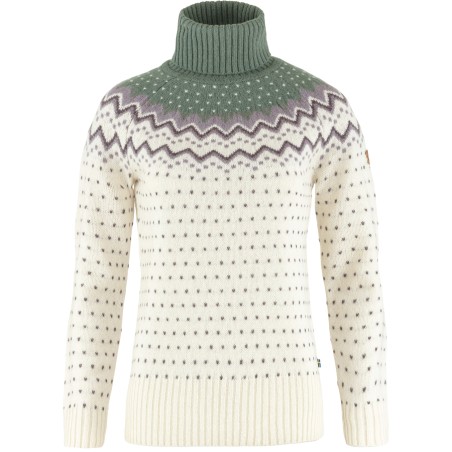 Pull Femme Övik Knit Roller Neck 113-614/Chalk White Patina Green FJÄLLRÄVEN