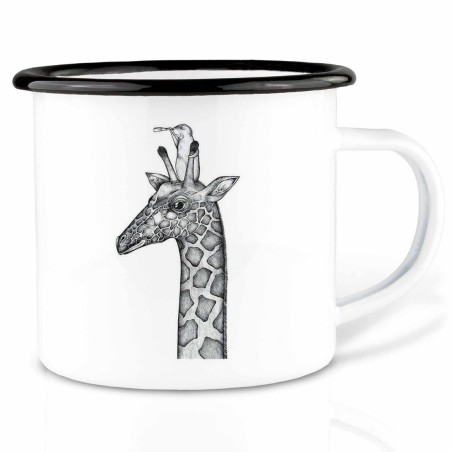 Mug émaillé - Bonne vue (Girafe et Chien de prairie) - 300 ml LIGARTI