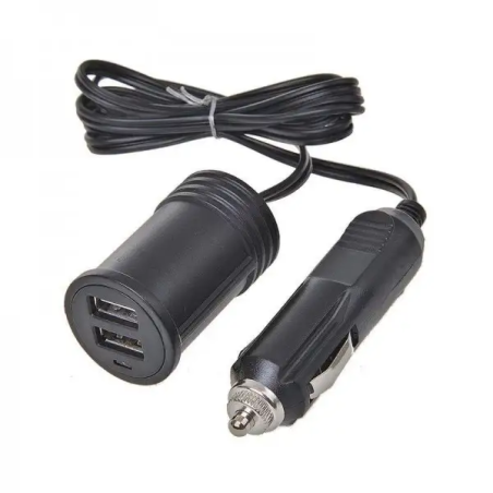 Rallonge 1M avec chargeur double USB 12V/24V dans blister