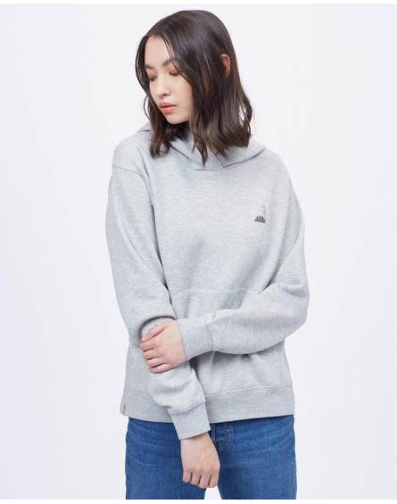 Sweat Capuche Femme Peaks Embroidery Hoodie Hi Rise Grey Heather TENTREE