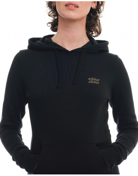 Sweat à Capuche Femme Coton Organique Echo Canyon Black ARTILECT