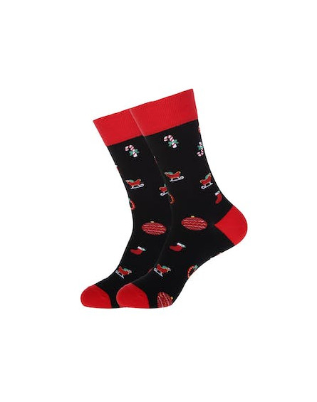 Chaussettes Noires avec décoration Noël 36/40 SNAZZY SANTA