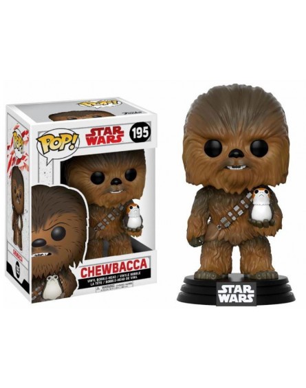 STAR WARS Episode VIII - POP N°195 - Bobble Head Chewbacca & Porg FUNKO